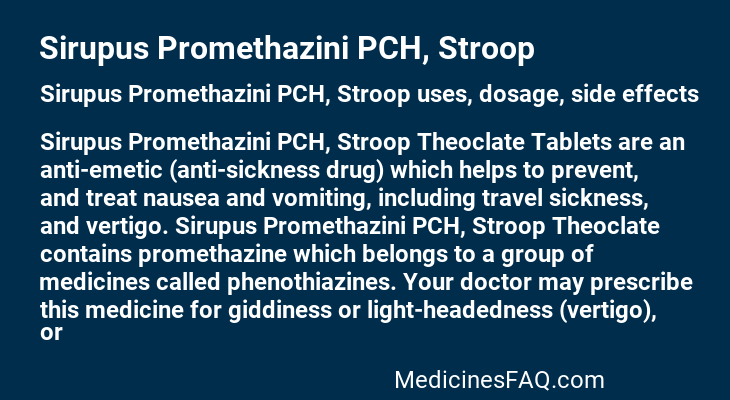 Sirupus Promethazini PCH, Stroop