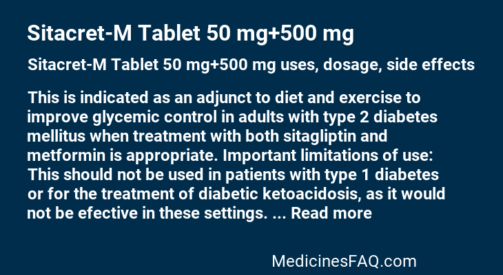 Sitacret-M Tablet 50 mg+500 mg