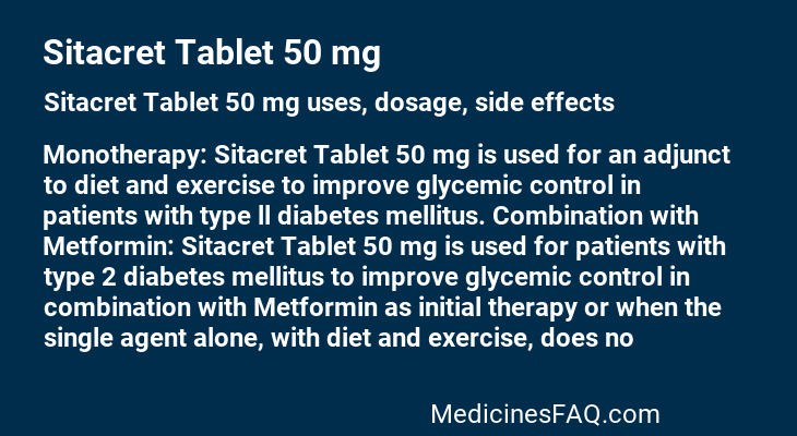 Sitacret Tablet 50 mg