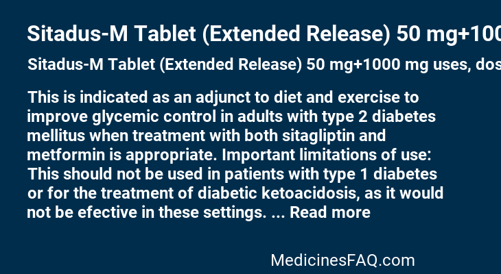 Sitadus-M Tablet (Extended Release) 50 mg+1000 mg