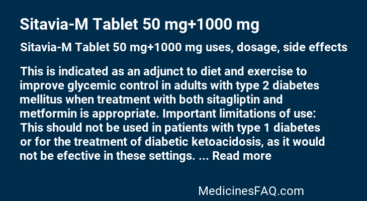 Sitavia-M Tablet 50 mg+1000 mg