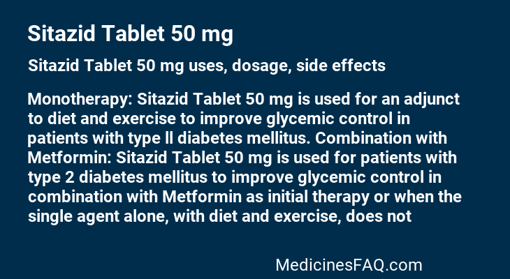 Sitazid Tablet 50 mg