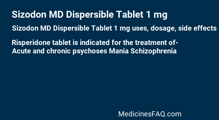 Sizodon MD Dispersible Tablet 1 mg