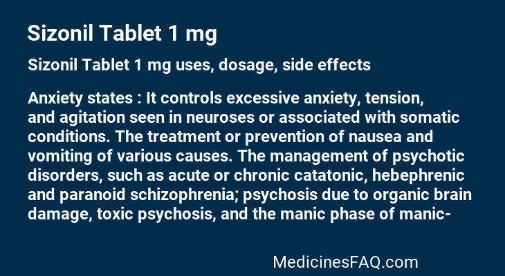 Sizonil Tablet 1 mg