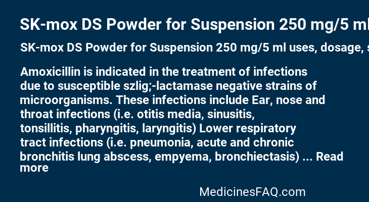 SK-mox DS Powder for Suspension 250 mg/5 ml