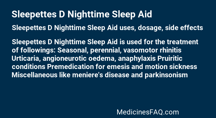 Sleepettes D Nighttime Sleep Aid