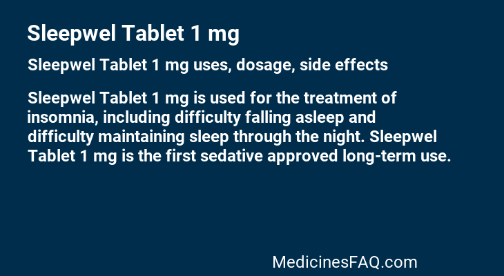 Sleepwel Tablet 1 mg