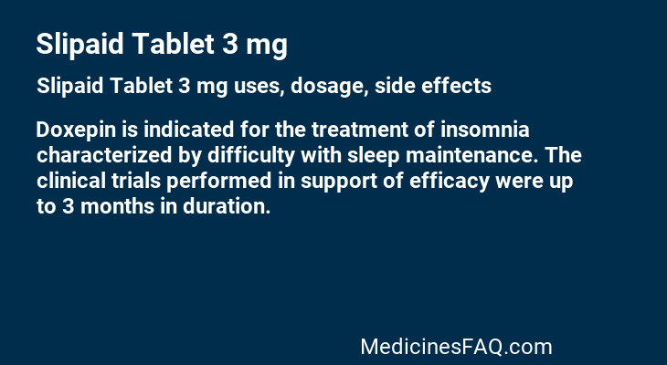 Slipaid Tablet 3 mg