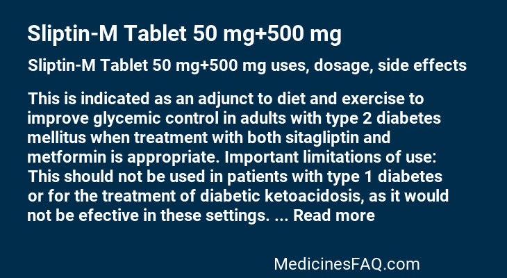 Sliptin-M Tablet 50 mg+500 mg