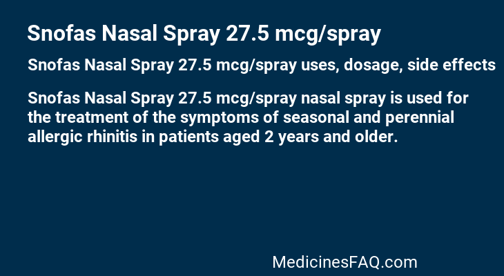 Snofas Nasal Spray 27.5 mcg/spray