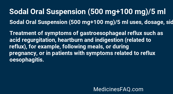 Sodal Oral Suspension (500 mg+100 mg)/5 ml