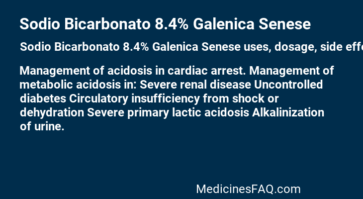 Sodio Bicarbonato 8.4% Galenica Senese
