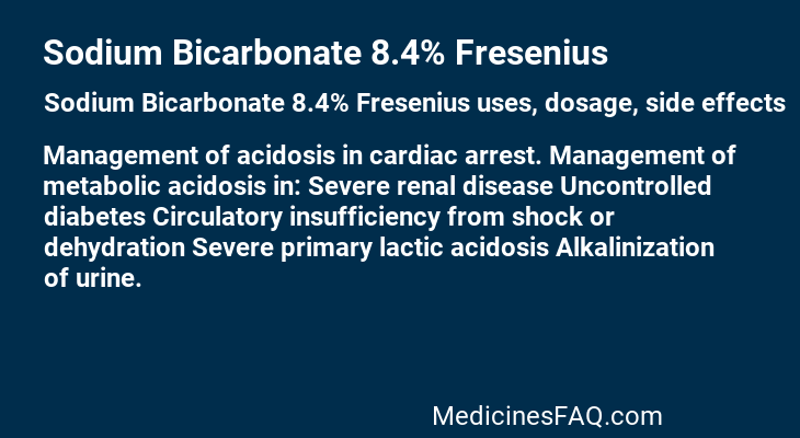 Sodium Bicarbonate 8.4% Fresenius