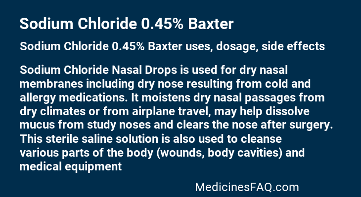 Sodium Chloride 0.45% Baxter