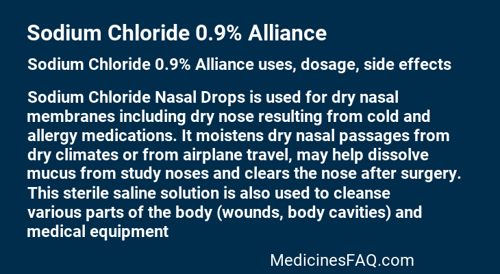 Sodium Chloride 0.9% Alliance