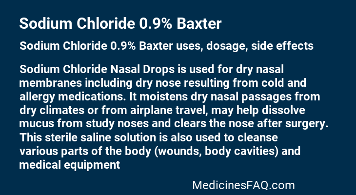 Sodium Chloride 0.9% Baxter