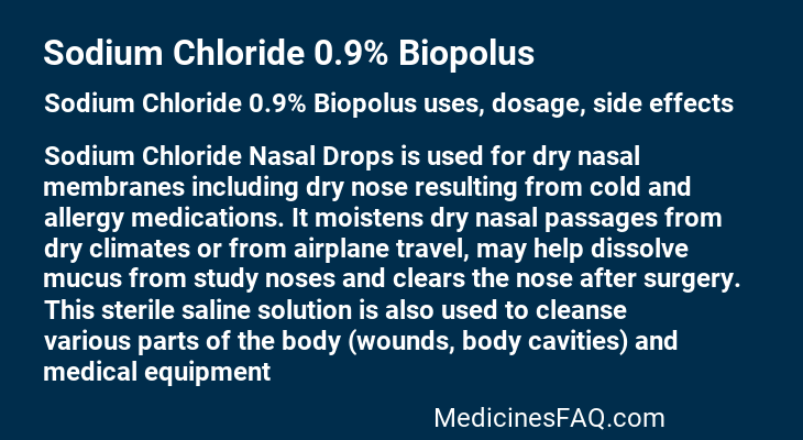 Sodium Chloride 0.9% Biopolus
