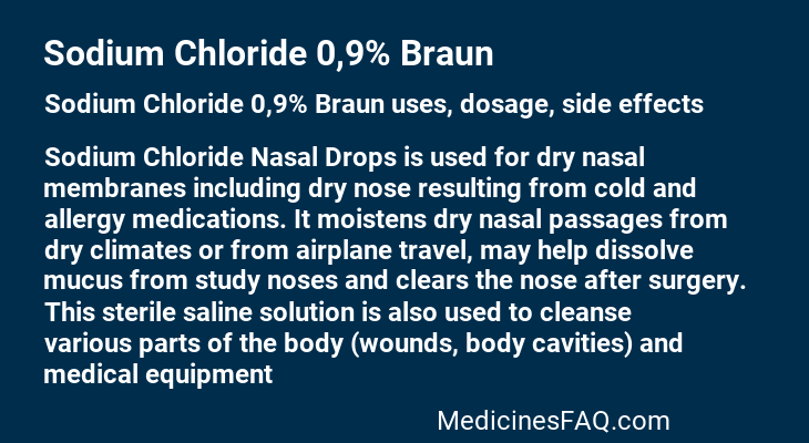 Sodium Chloride 0,9% Braun