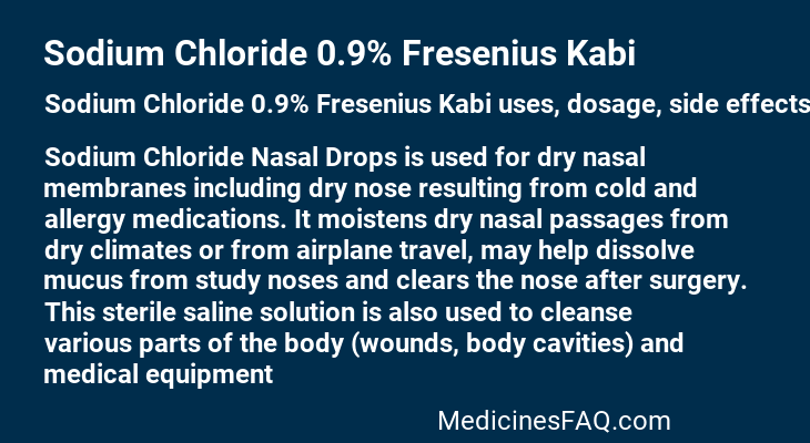 Sodium Chloride 0.9% Fresenius Kabi