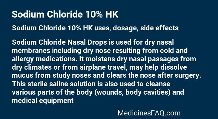 Sodium Chloride 10% HK