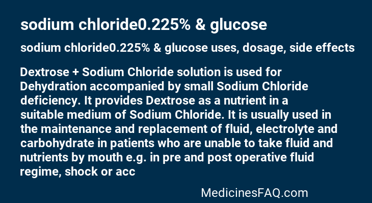 sodium chloride0.225% & glucose