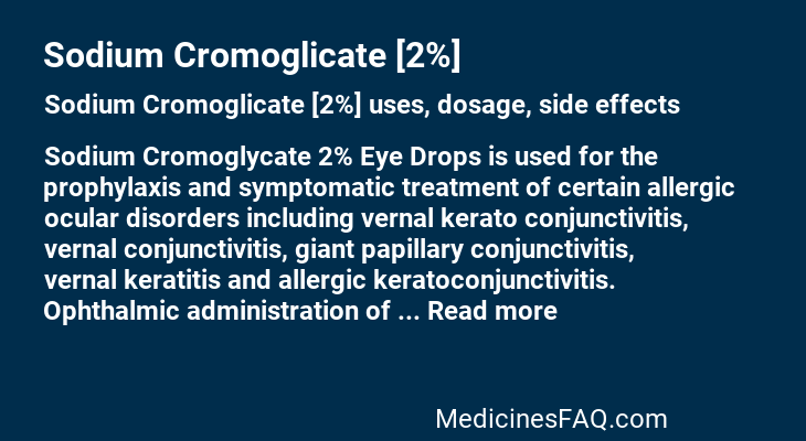 Sodium Cromoglicate [2%]