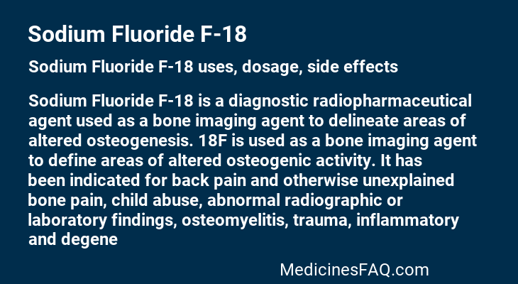 Sodium Fluoride F-18