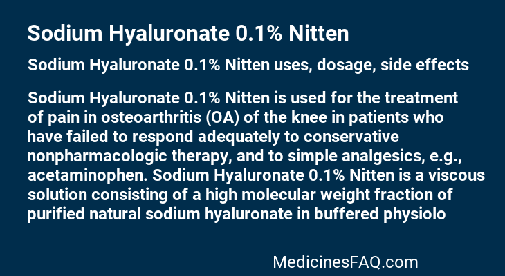 Sodium Hyaluronate 0.1% Nitten