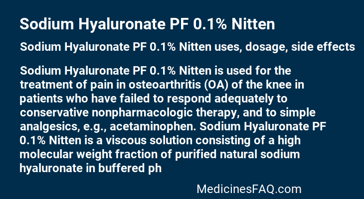 Sodium Hyaluronate PF 0.1% Nitten