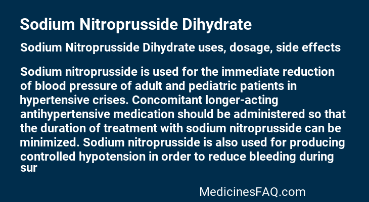 Sodium Nitroprusside Dihydrate