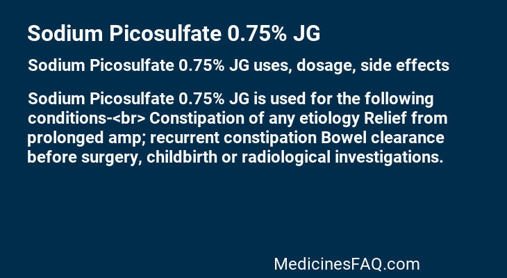 Sodium Picosulfate 0.75% JG