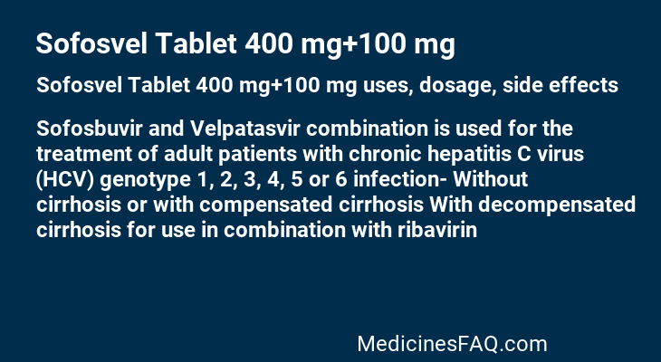 Sofosvel Tablet 400 mg+100 mg
