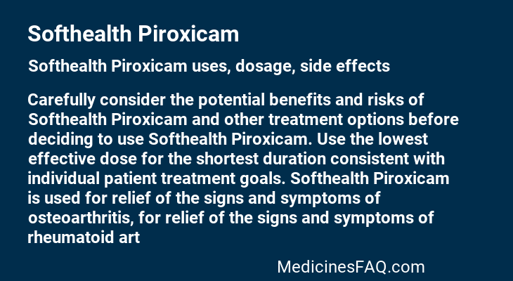 Softhealth Piroxicam