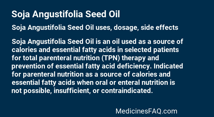 Soja Angustifolia Seed Oil