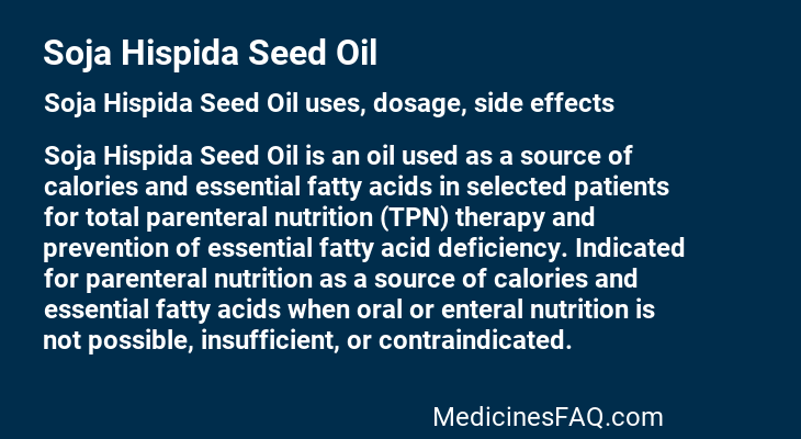 Soja Hispida Seed Oil