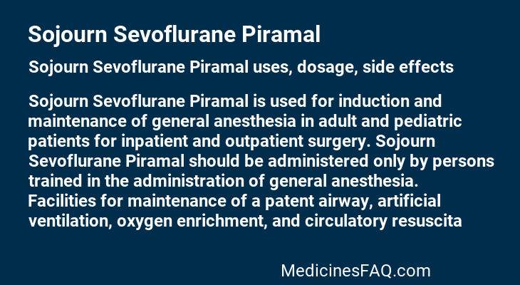 Sojourn Sevoflurane Piramal