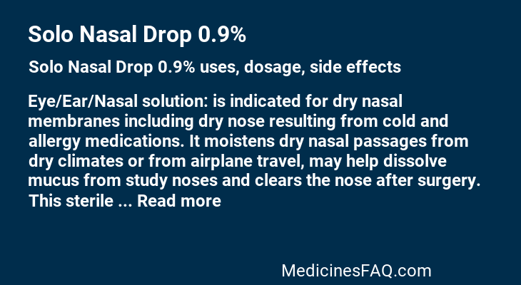Solo Nasal Drop 0.9%