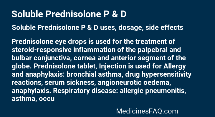 Soluble Prednisolone P & D