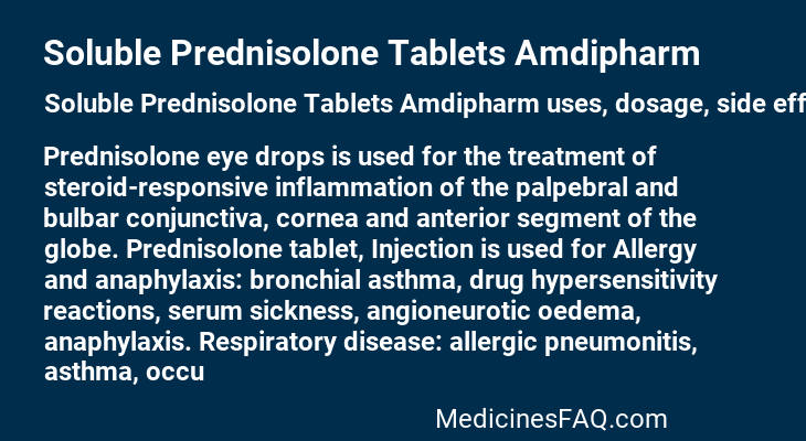 Soluble Prednisolone Tablets Amdipharm