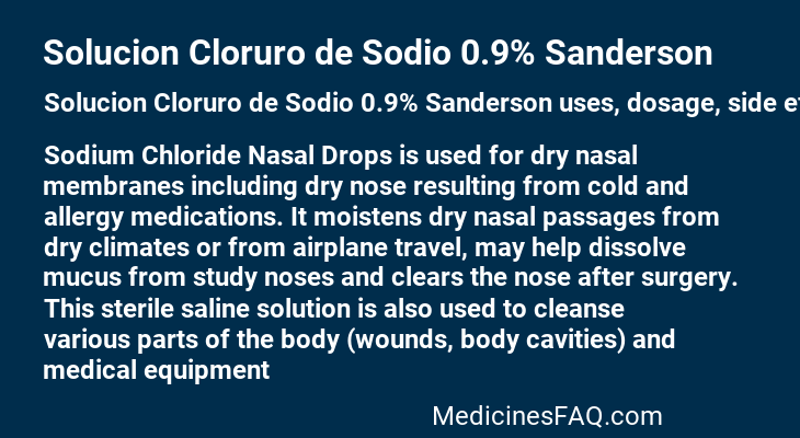 Solucion Cloruro de Sodio 0.9% Sanderson