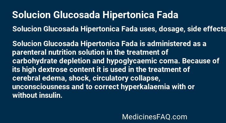Solucion Glucosada Hipertonica Fada