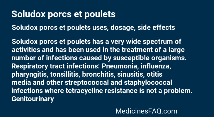 Soludox porcs et poulets