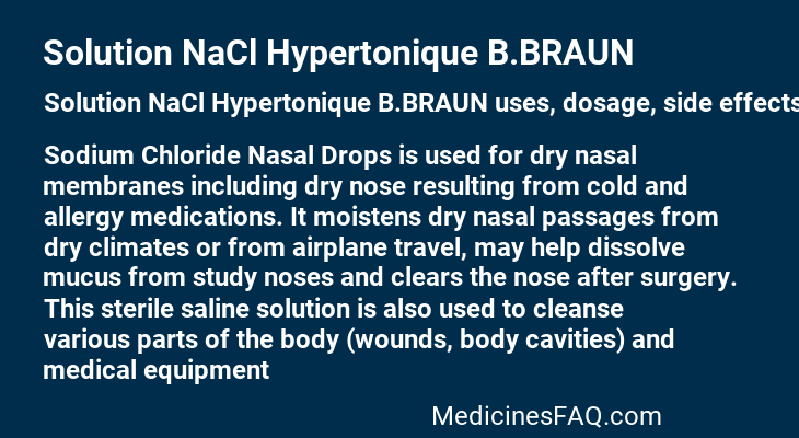 Solution NaCl Hypertonique B.BRAUN