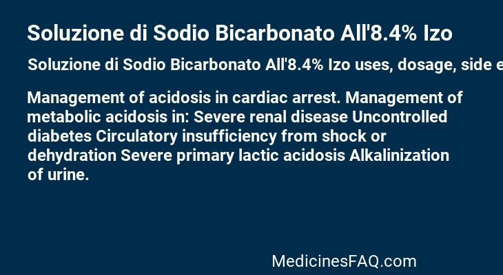 Soluzione di Sodio Bicarbonato All'8.4% Izo