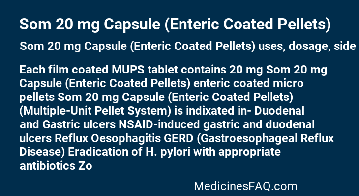 Som 20 mg Capsule (Enteric Coated Pellets)