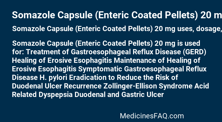 Somazole Capsule (Enteric Coated Pellets) 20 mg