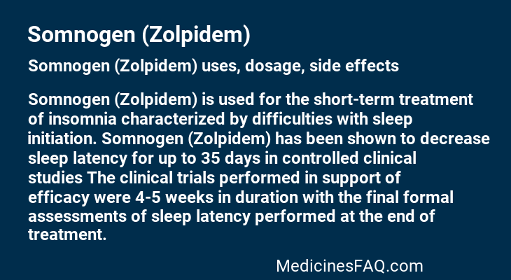 Somnogen (Zolpidem)