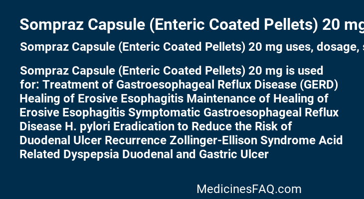 Sompraz Capsule (Enteric Coated Pellets) 20 mg