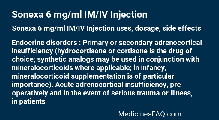 Sonexa 6 mg/ml IM/IV Injection