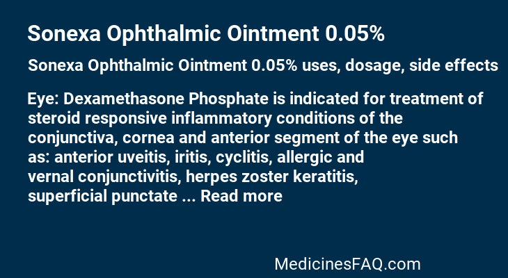 Sonexa Ophthalmic Ointment 0.05%